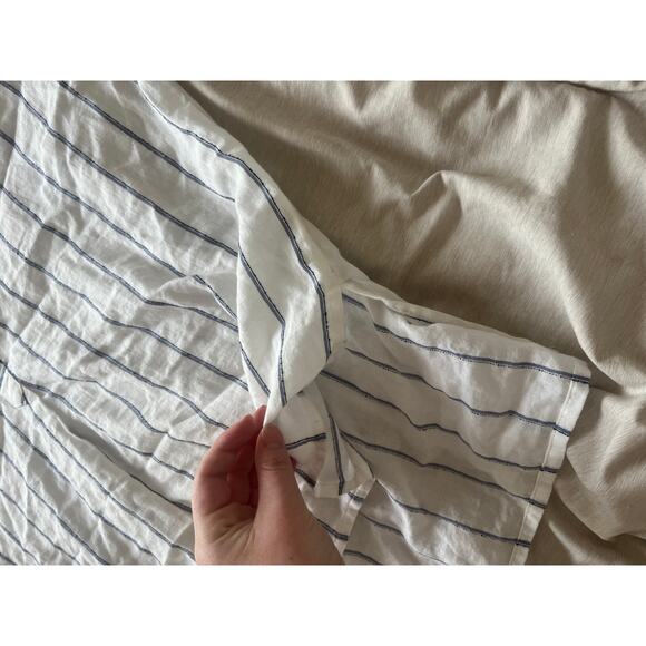 Madewell Lakeline Popover Shirt White and Blue Striped Size Small - Picture 5 of 7